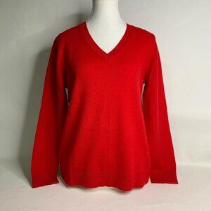 Charter Club Luxury 100% cashmere red V-neck sweater